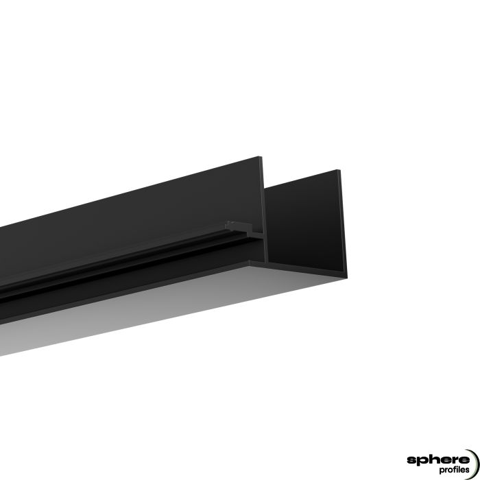 Profilo LED per cartongesso CITRIN, 200 cm, nero RAL 9005