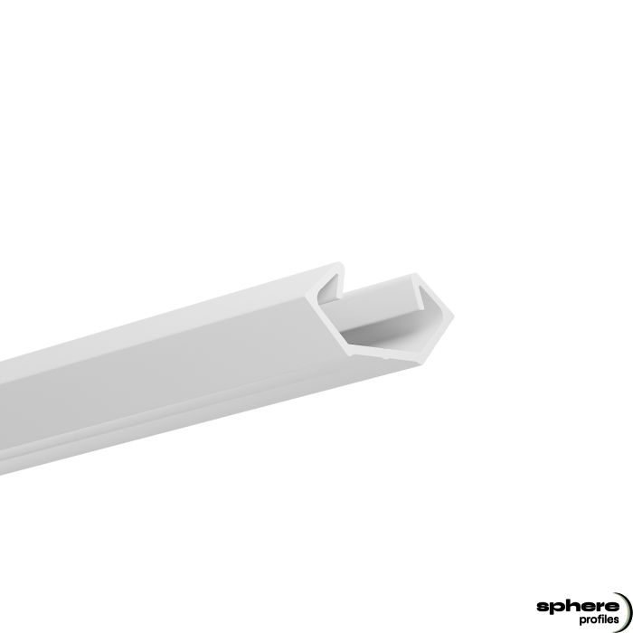 Profilo LED per angoli LYRA, 200 cm, bianco RAL 9003