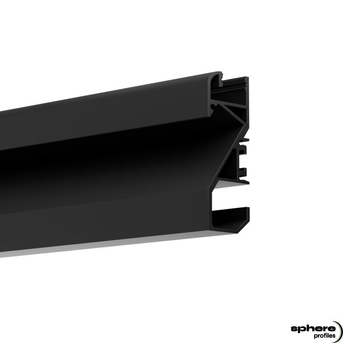 Profilo battiscopa a LED NOX, 200 cm, nero RAL 9005