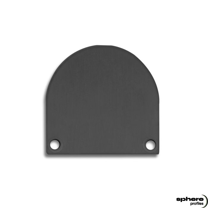 Tappo di chiusura CYGNUS/SPICA, nero RAL 9005, set di 2, viti incluse, semicircolare