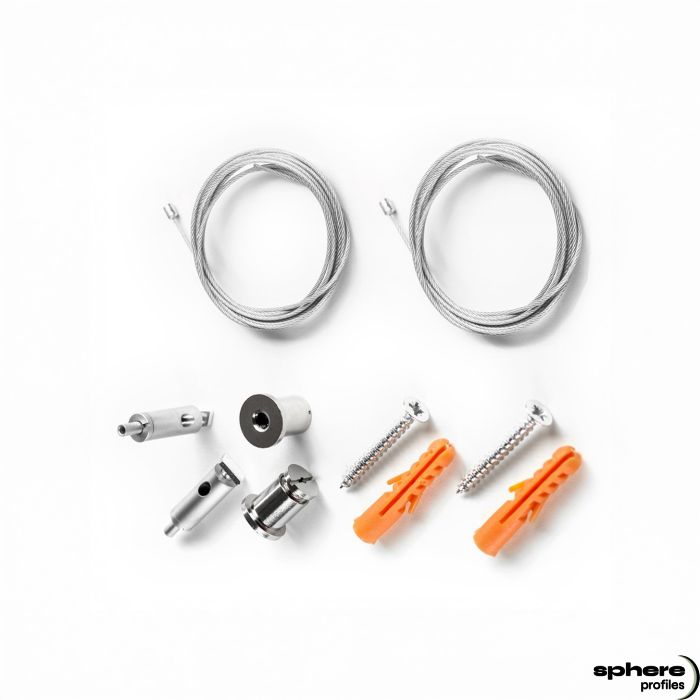 SOSPENSION-01 Sospensione a fune, 150 cm, 2 corde, materiale di fissaggio incluso