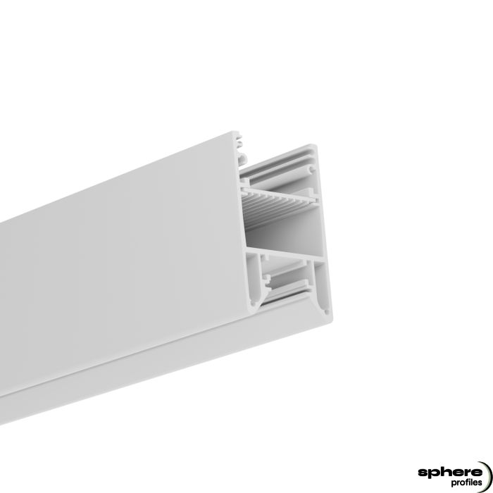 Profilo di illuminazione a LED ADRASTEA, 200 cm, bianco RAL9003, Inlay scorrevole