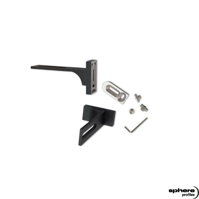 WALLFITTING-02 Ferramenta a parete, nera, set di 2, lunga