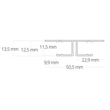 Profilé pour construction sèche LED ANDROMEDA, 200cm, blanc RAL 9003