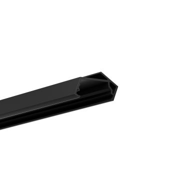 Perfil LED esquinas SABIK, 200 cm, negro RAL 9005, 30/60°