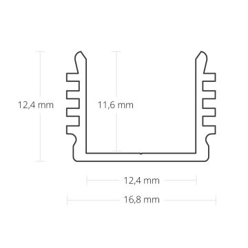 LED Construcción perfil HADIR, 200 cm, blanco RAL 9010