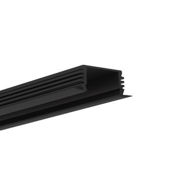 Profilo di installazione LED ARIES, 200 cm, nero RAL 9005