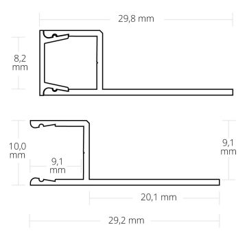 Profilo LED per piastrelle COSMIC, 300 cm, anodizzato