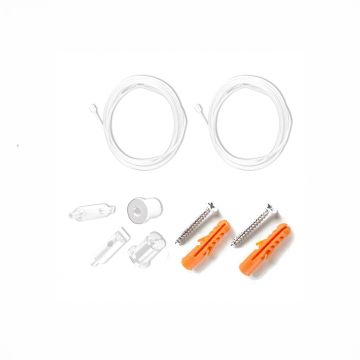 SOSPENSION-01 Sospensione a fune, bianca, 150 cm, 2 corde, materiale di fissaggio incluso