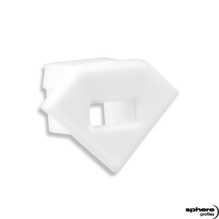 Embout de finition SIRIUS, blanc, kit de 1, avec passage de câble