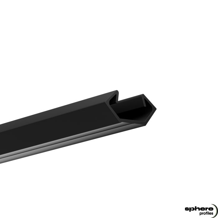 Profilé d'angle LED LYRA, 200cm, noir RAL 9005