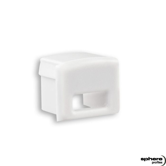 Embout de finition DENEB, blanc, kit de 1, avec passage de câble