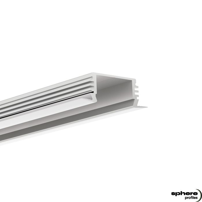 Profilé encastré LED ARIES, 200cm, blanc RAL 9010