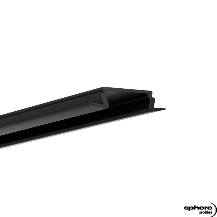 Profilé encastré LED TAYGETA, 300cm, noir RAL 9005