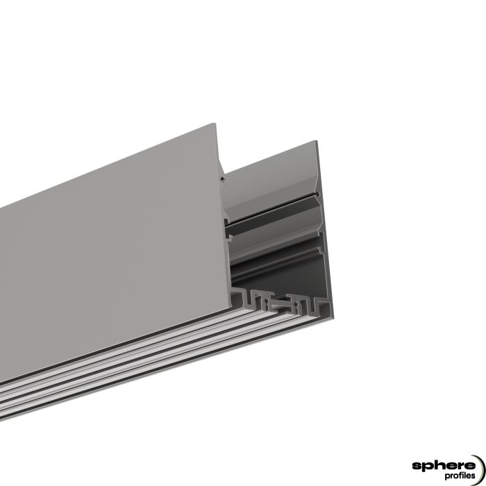 Profilé de luminaire LED ZENITH, 300cm, revêtement en poudre argenté