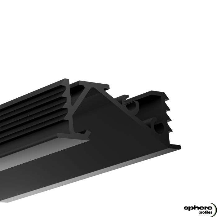 Profilé encastré LED ALTAIS, 200cm, noir RAL 9005