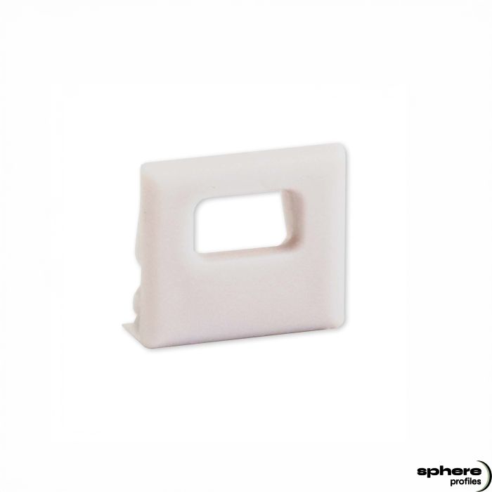 Embout de finition AURIGA, blanc, kit de 1, avec passage de câble