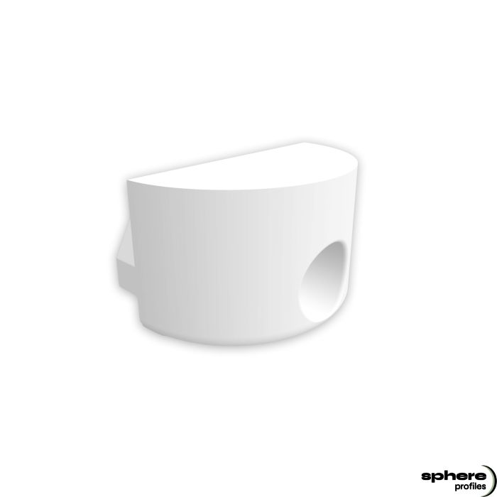 Embout de finition ALNAIR, blanc, kit de 1, rond