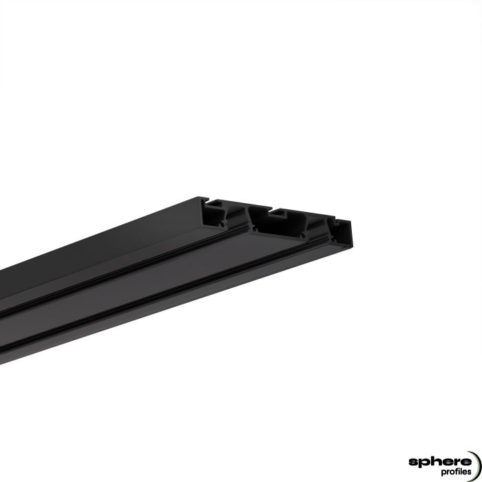 Profilé pour rideaux LED HIPPOCAMP, 200 cm, noir RAL9005