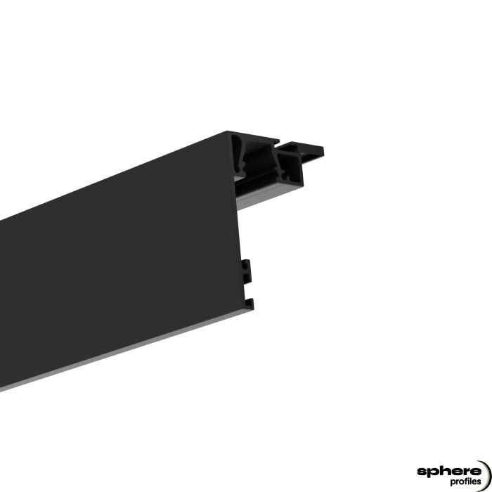 Cache LED HAUMEA, 200 cm, noir RAL9005, avec ligne lumineuse en option