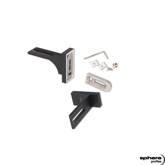 WALLFITTING-01 Fixation murale, noir, kit de 2, court