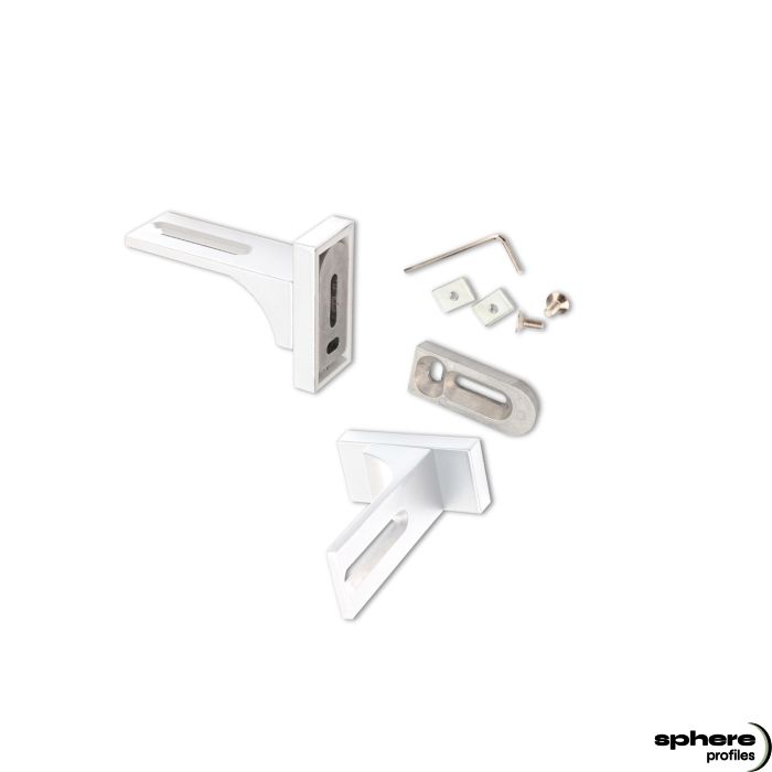 WALLFITTING-01 Fixation murale, blanche, kit de 2, courte