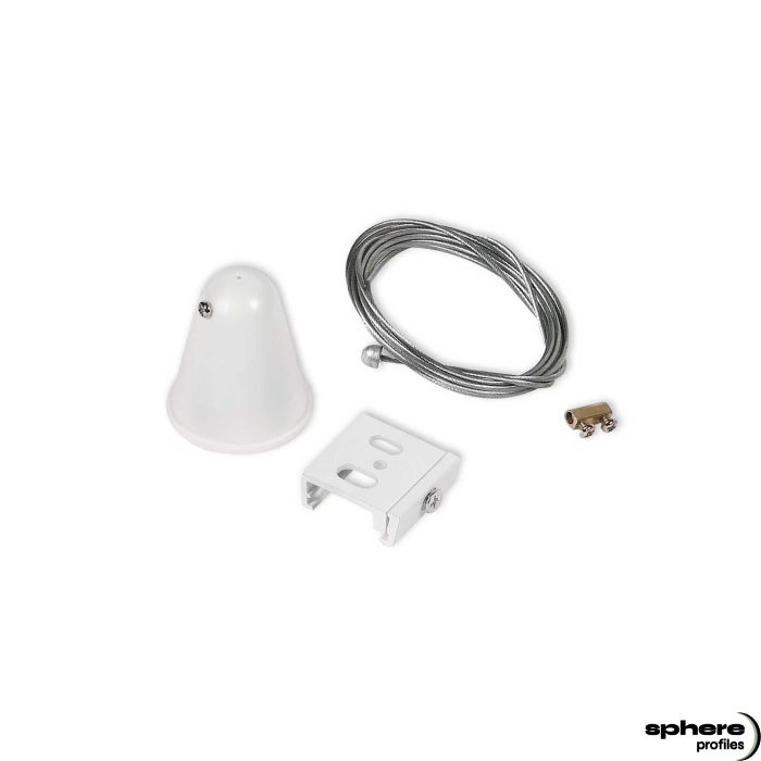 PAVONIS Suspensión de cuerda, blanco, 10-200 cm