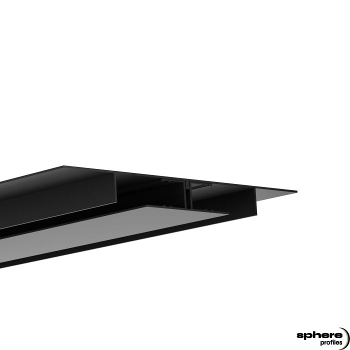 Perfil LED para construcción en seco MALACHIT, 200 cm, negro RAL 9005