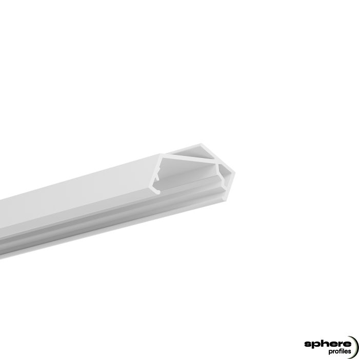 Perfil LED esquinas SABIK, 200 cm, blanco RAL 9003, 30/60°