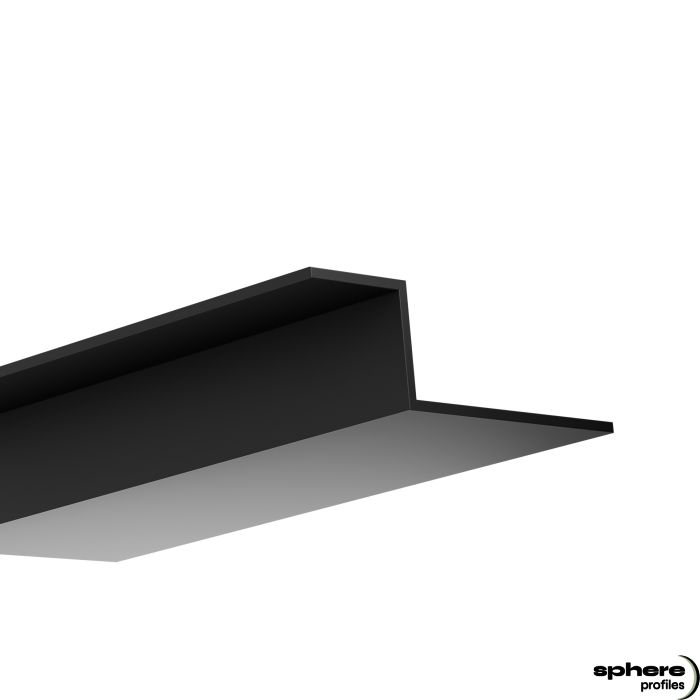 Perfil LED para construcción en seco AMETRIN, 200 cm, negro RAL 9005