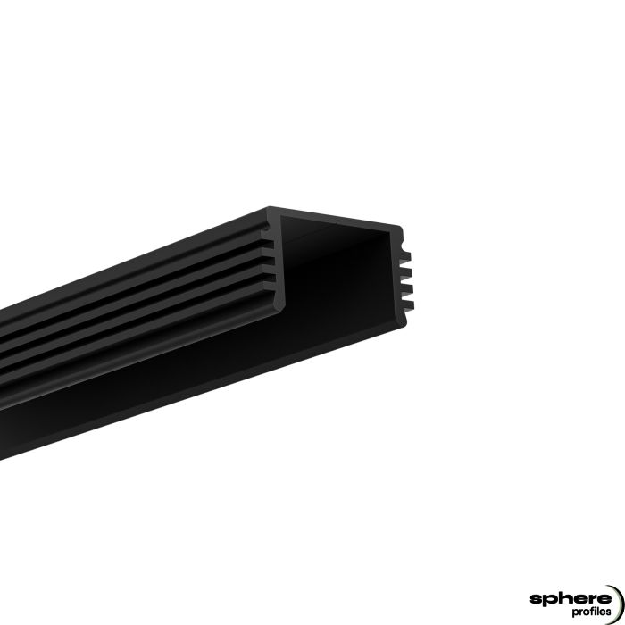 LED Construcción perfil HADIR, 200 cm, negro RAL 9005