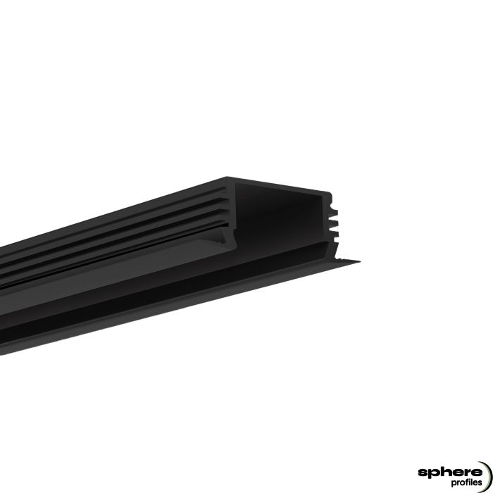 Perfil LED instalación ARIES, 200 cm, negro RAL 9005