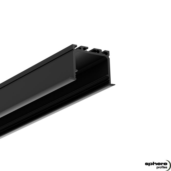 Perfil LED instalación ELEKTRA, 200 cm, negro RAL 9005