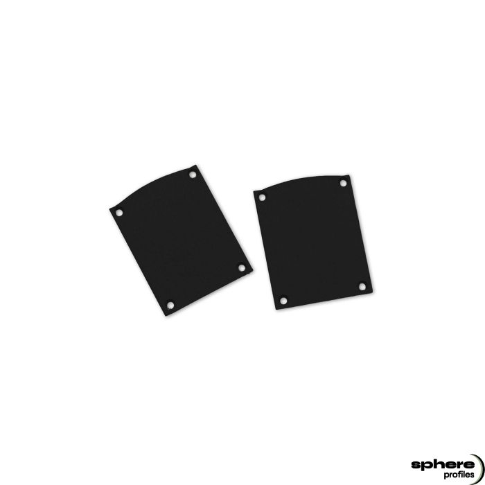 ACAMAR/ACHERNAR Tapa de cierre, negro RAL9005, juego de 2, incl. tornillos, semicircular