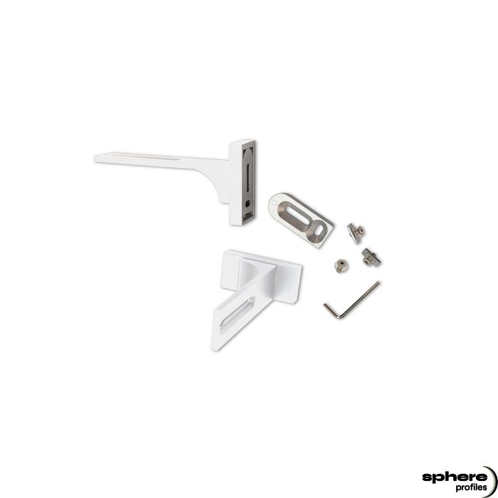 WALLFITTING-02 Herraje de pared, blanco, juego de 2, largo