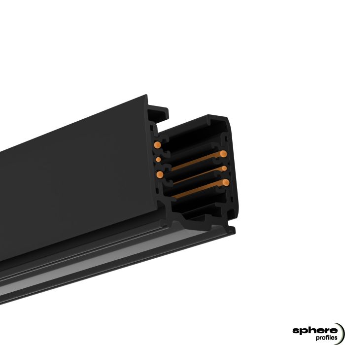3-phase surface-mounted track POLLUX, black, 200cm, DALI
