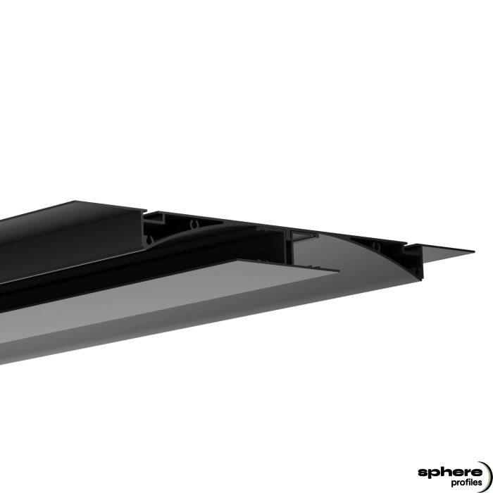 LED Drywall profile PERIDOT, 200cm, black RAL 9005