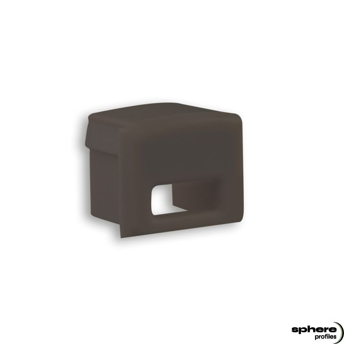 DENEB End cap, black, single set, with cable outlet