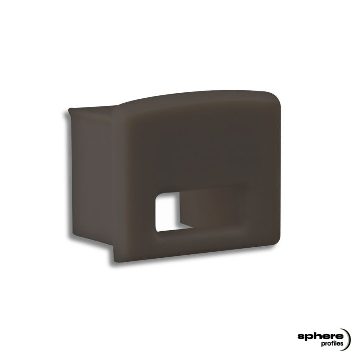 HADIR End cap, black, single set, with cable outlet