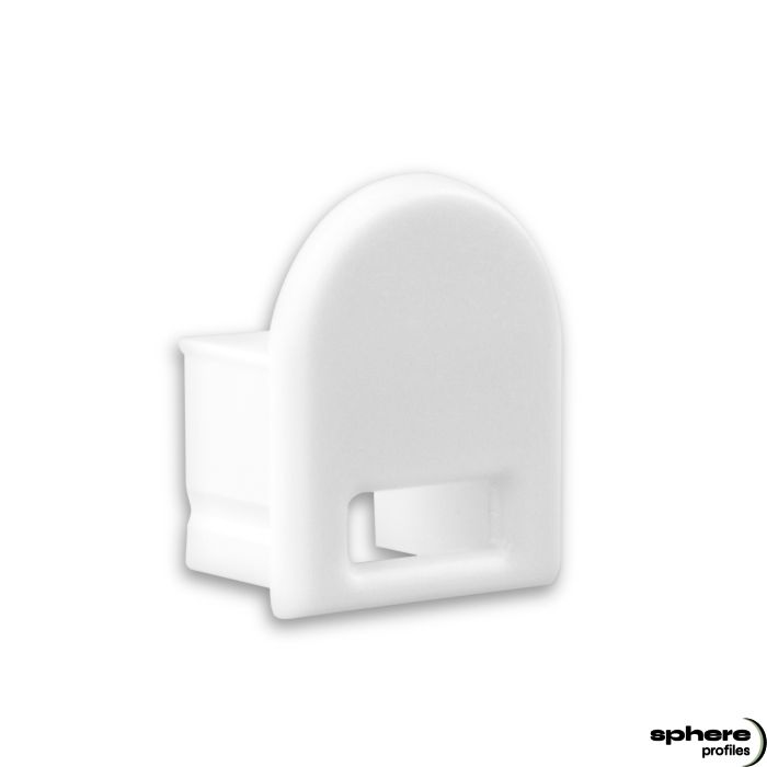 HADIR End cap, white, single set, with cable outlet, round