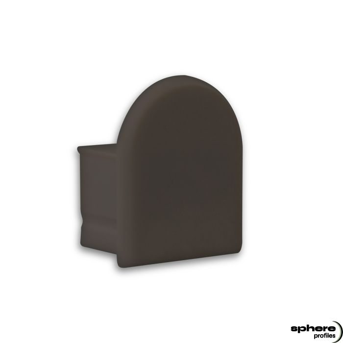HADIR End cap, black, for round cover, single set