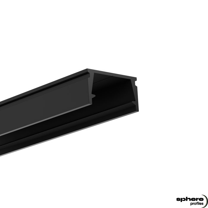 LED Surface profile AURIGA, 200cm, black RAL 9005