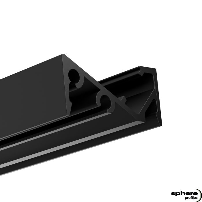 LED Surface profile SERPENS, 200cm, black RAL 9005