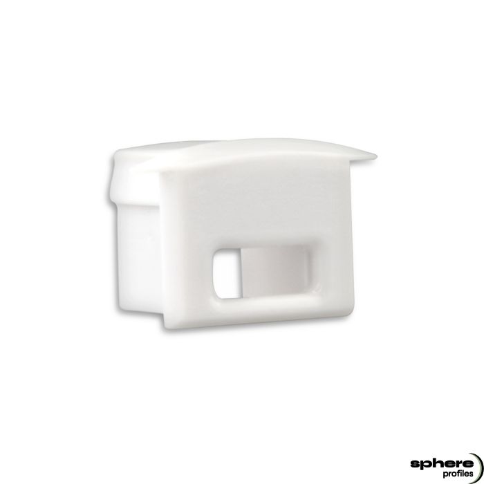 ARIES End cap, white, single set, with cable outlet
