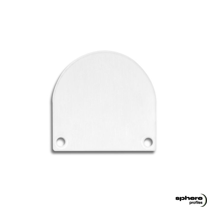CYGNUS/SPICA End cap, white RAL 9010, set of 2, incl. screws, semicircular