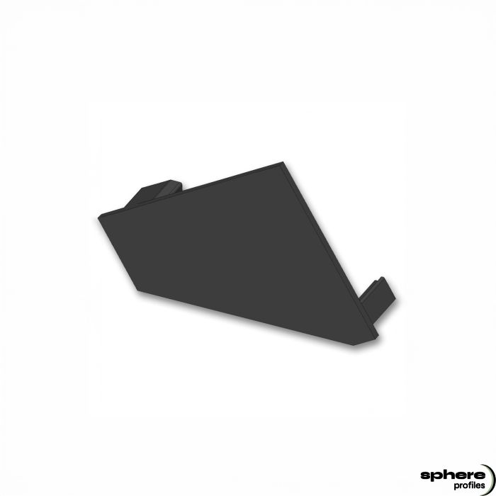 SABIK End cap, black RAL 9005, single set, left
