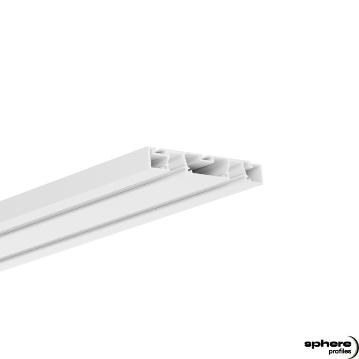LED Curtain profile HIPPOCAMP, 200 cm, white RAL9010