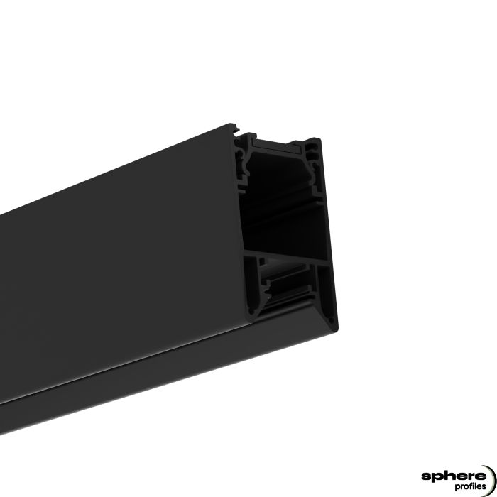 LED Luminaire profile ADRASTEA, 300 cm, black RAL9005, clickable inlay