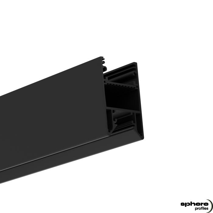 ADRASTEA LED Luminaire profile, 200 cm, black RAL9005, sliding inlay