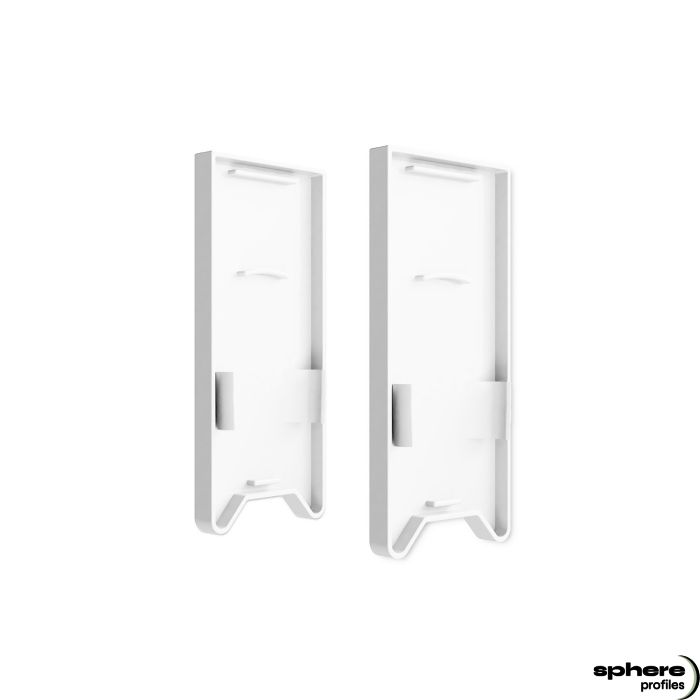 ADRASTEA End cap, white, set of 2, with light trap, extra high